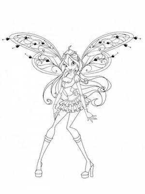 Раскраска Винкс Блум картинка в формате  для девочек