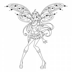 Раскраска Винкс Блум Беливикс в полный рост