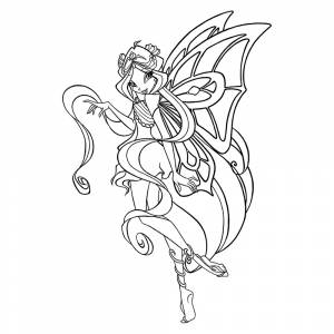 Раскраска Винкс Флора Энчантикс