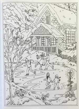 Зима раскраска сложная