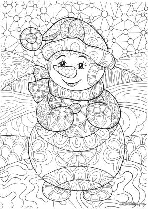 Зимние сложные раскраски