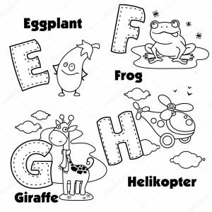 Английский алфавит и буквы E, F, G и H Векторное изображение ©huhabra 97048550