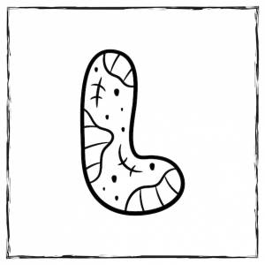 Хэллоуин английский алфавит буква l зомби эскиз темы для раскраски