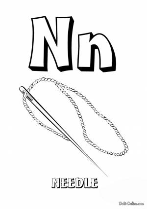 Раскраска Буква N английского алфавита