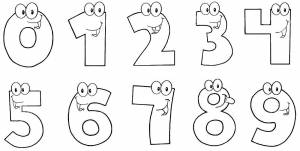 Раскраски Раскраска Цифры от 0 до 9 Цифры