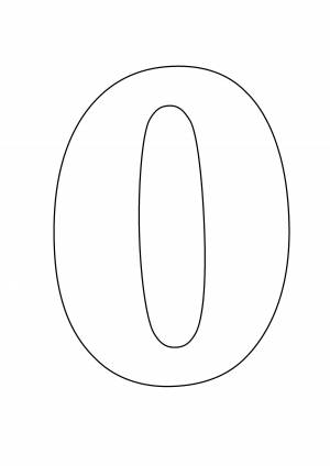 Раскраски цифра, Раскраска Веселый счет ноль с цифрами