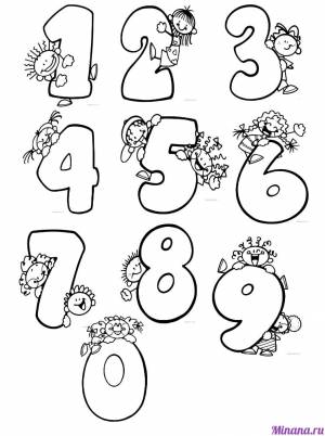 Раскраска цифры от 0