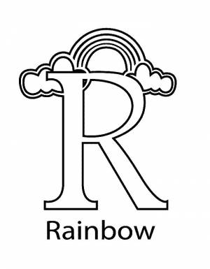 Раскраски алфавит, Раскраска R Английский алфавит