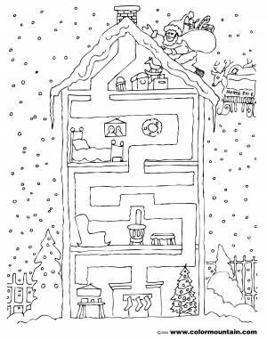 Раскраски Раскраска Лабиринт для санты лабиринты