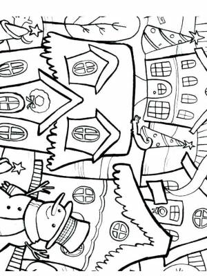 Раскраска Зима Антистресс черно белая для детей