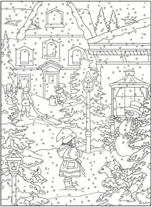 Раскраска антистресс зима