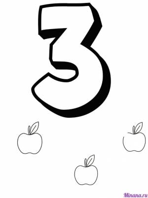 Раскраска цифра три