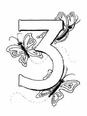 Раскраска цифра 3