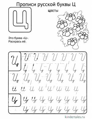 Буква Ц прописью» раскраска для детей