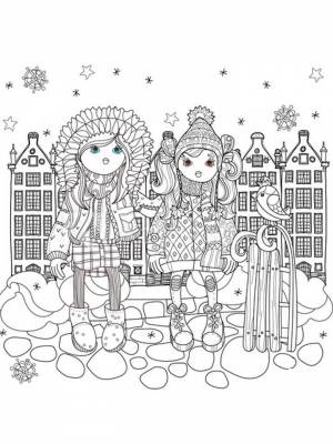 Раскраски Зима Антистресс   в формате