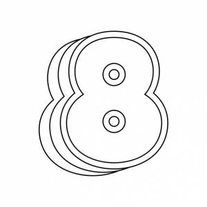 Раскраска с цифрой 8 для детей