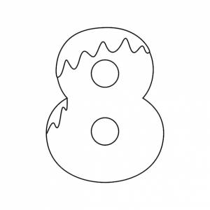 Раскраска с цифрой 8 для детей