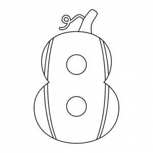 Раскраска с цифрой 8 для детей