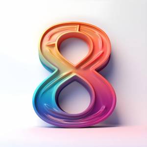 Творческая и яркая числовая цифра восемь 8 иллюстрация дизайна