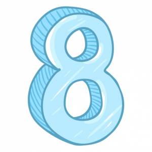 Векторный мультфильм иллюстрация номер восемь фигура 8