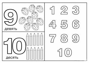 Раскраски Изучаем цифры