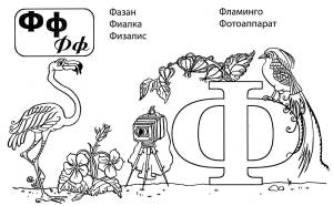 Раскраска Буква Ф