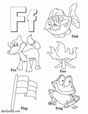 Раскраски Буква f английская