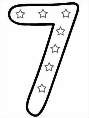 Раскраски Цифры, Раскраска Цифра 7 раскраски цифры