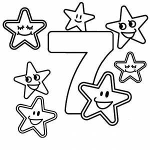 Раскраска веселая цифра 7