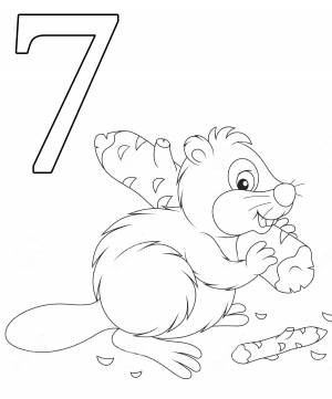 Раскраска цифра 7