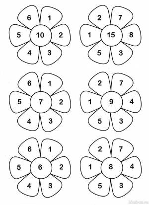 Раскраски Состав числа 7