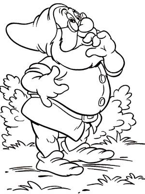 Печатаем на  развивающие раскраски Белоснежка и семь гномов для детей