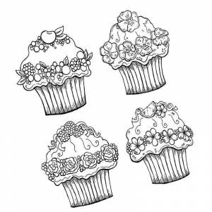 Раскраска очень милые кексы