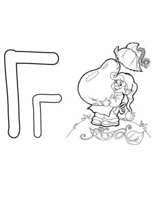 Раскраска буква Г и гном с грушей