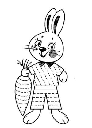 Раскраски штриховка, Раскраска штриховка зайчик Прописи с рисунками