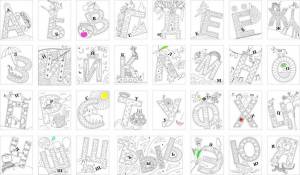 Раскраска алфавит для детей