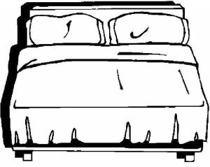 Раскраски Раскраска Кровать мебель