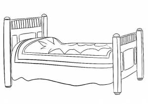 Раскраски Раскраска Кровать Кровать мебель
