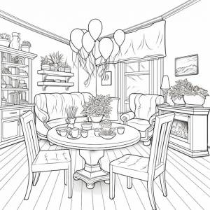 Раскраска гостиная