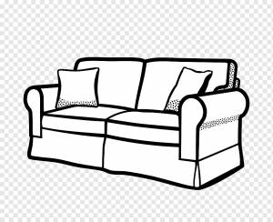 Гостиная Кушетка Раскраска для рисования, диван, угол, кухня, мебель png