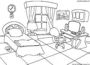 Рисунок комнаты с мебелью для детей