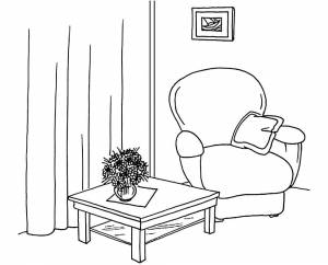 Раскраска Мебель