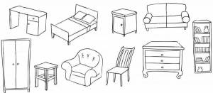 Раскраски Средняя группа мебель