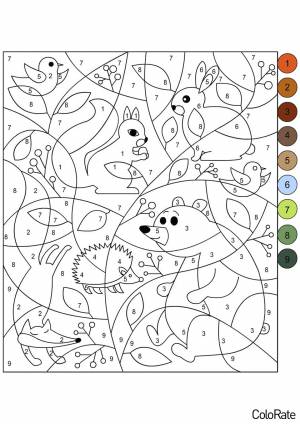 Раскраска Животные по номерам