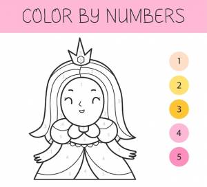 Раскраски по номерам для детей с принцессой раскраски с милой мультяшной принцессой