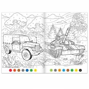Раскраска по номерам «Военная техника», 16 стр
