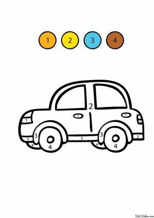 Раскраска Машина по цифрам