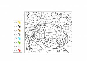 Раскраска по номерам машинки