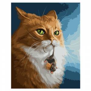 Картина по номерам Кот и мышь 40х50 см VA-2032