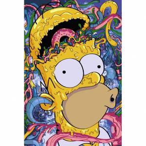 Картина по номерам Гомер с пончиком, 40 х 60 см